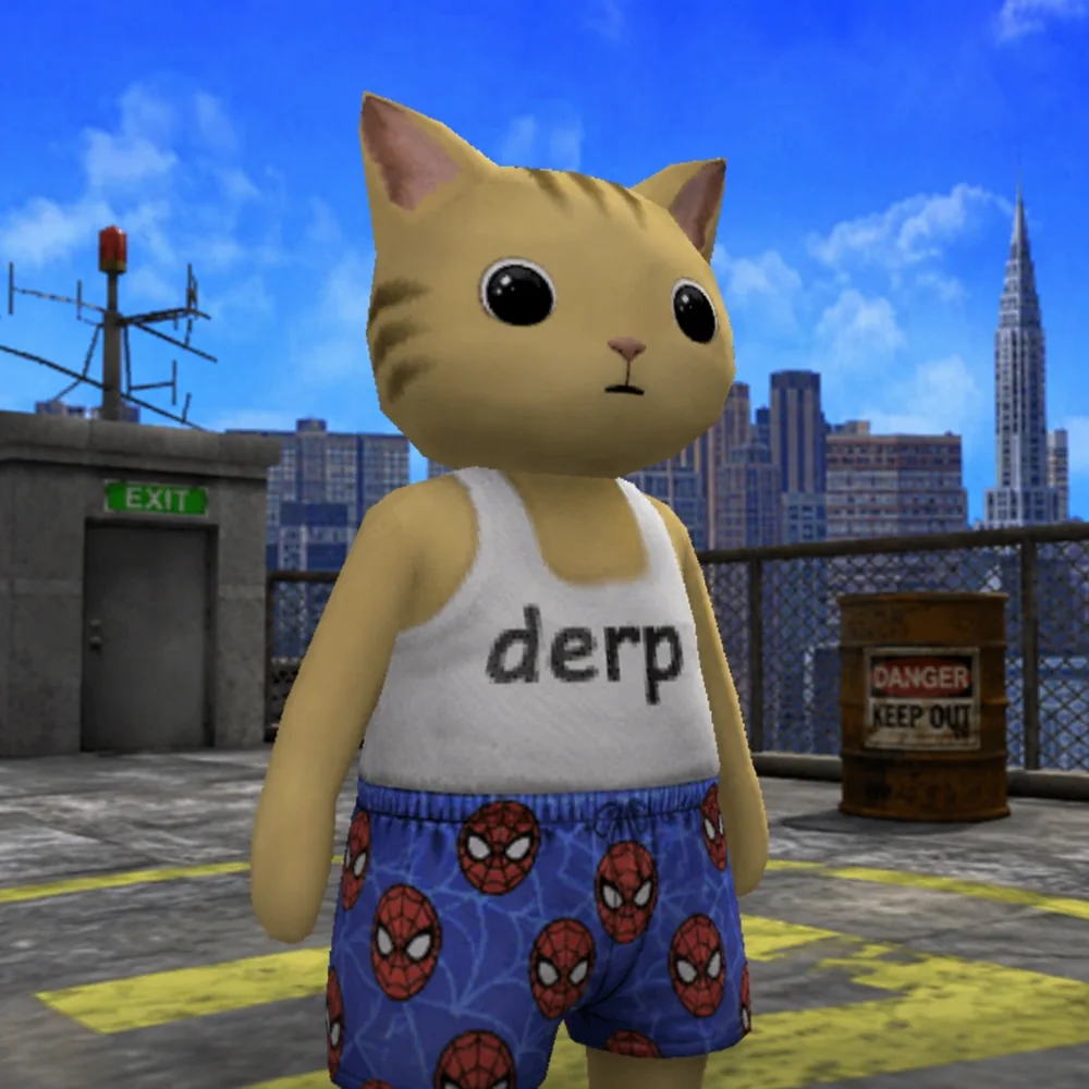 a low poly cat with a blank face